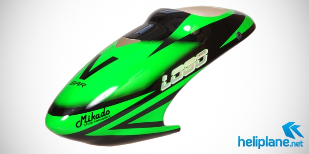 Зелёный неоновый капот с чёрными линиями Mikado Logo 400